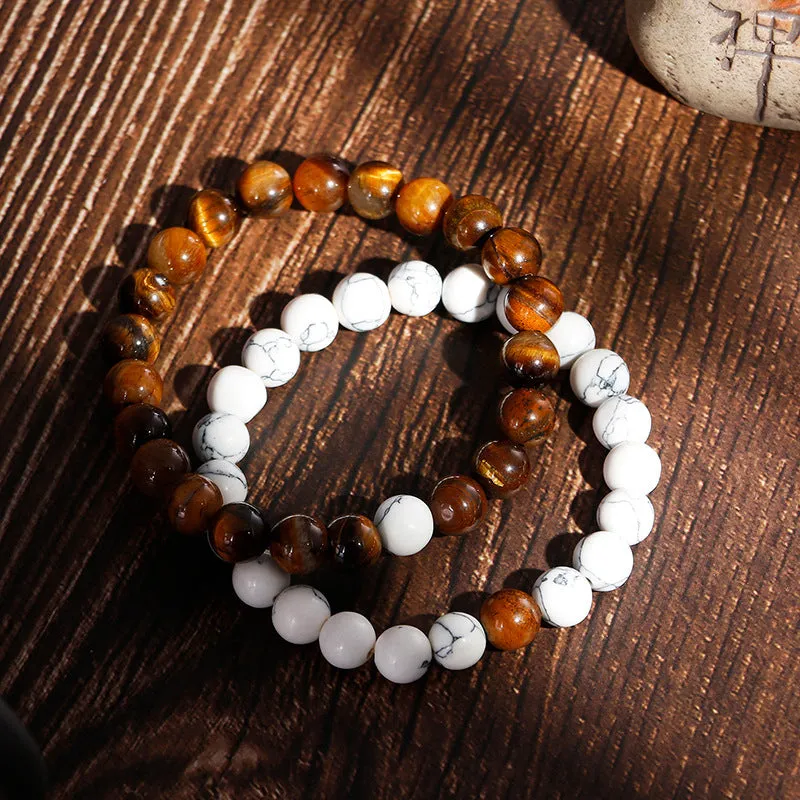 Personalized Men's Handmade Tiger's Eye Stone Bracelet - Japan & South Korea Fashion Trend, Casual Versatile Beaded Jewelry