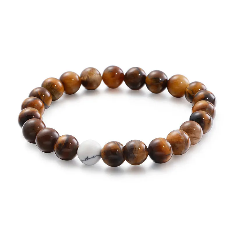 Personalized Men's Handmade Tiger's Eye Stone Bracelet - Japan & South Korea Fashion Trend, Casual Versatile Beaded Jewelry