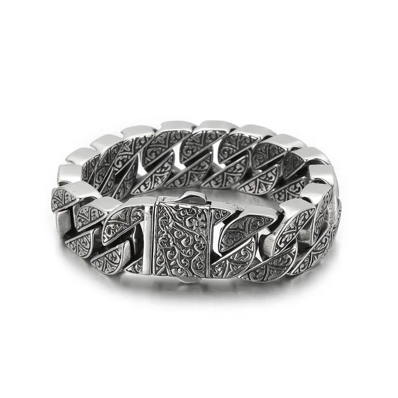 Personalized Titanium Steel Men's Bracelet with Creative Patterns