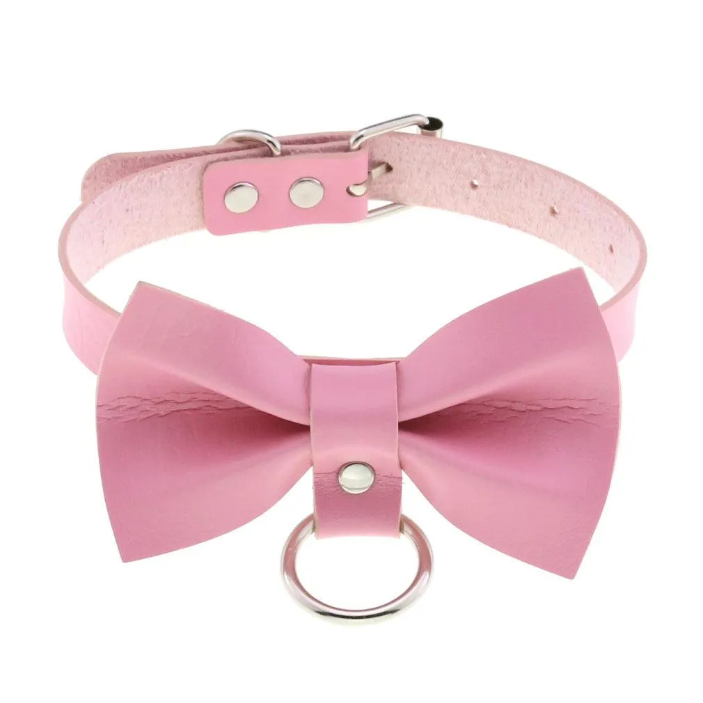 Pink Leather Gothic Choker Collection