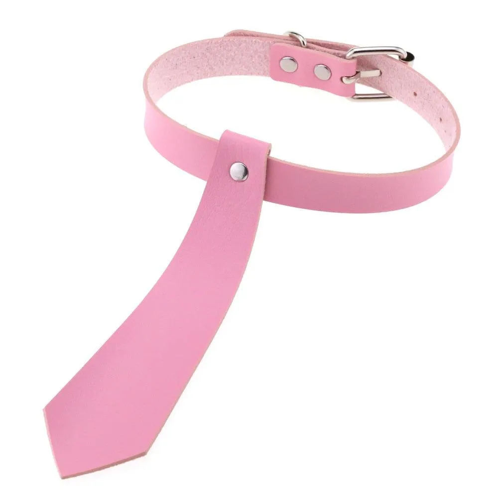 Pink Leather Gothic Choker Collection