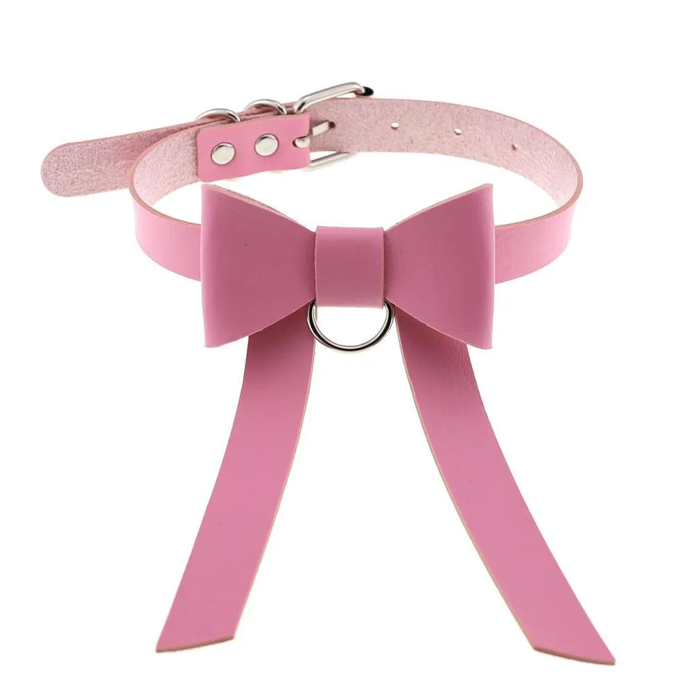 Pink Leather Gothic Choker Collection