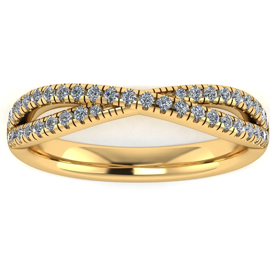 "Bianca" Crossover Micro Set 0.25ct Diamond Eternity Ring ET66