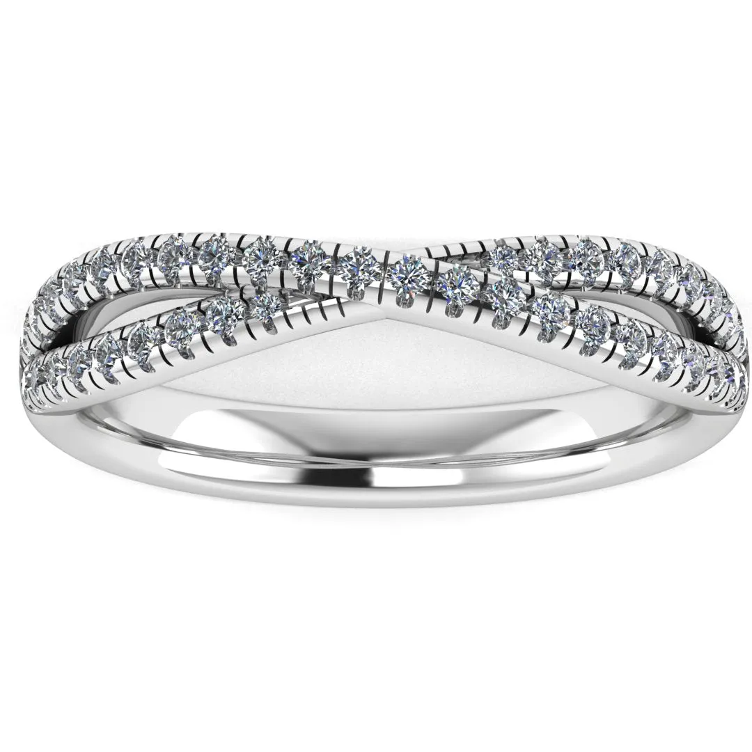 "Bianca" Crossover Micro Set 0.25ct Diamond Eternity Ring ET66