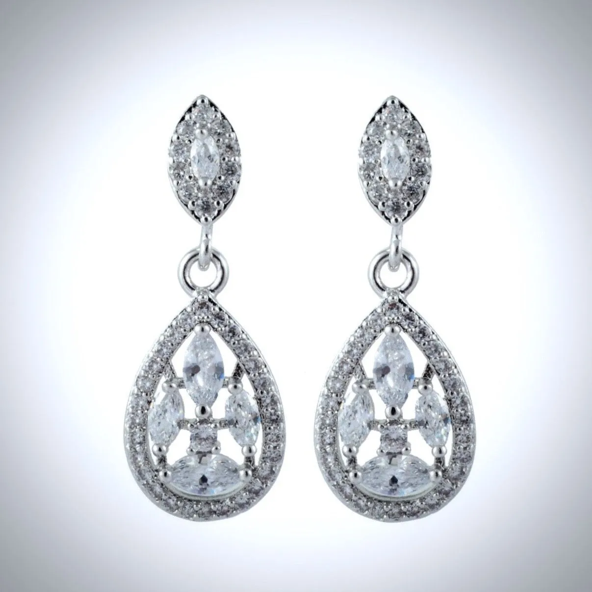 "Kaitlyn" - Cubic Zirconia Bridal Earrings