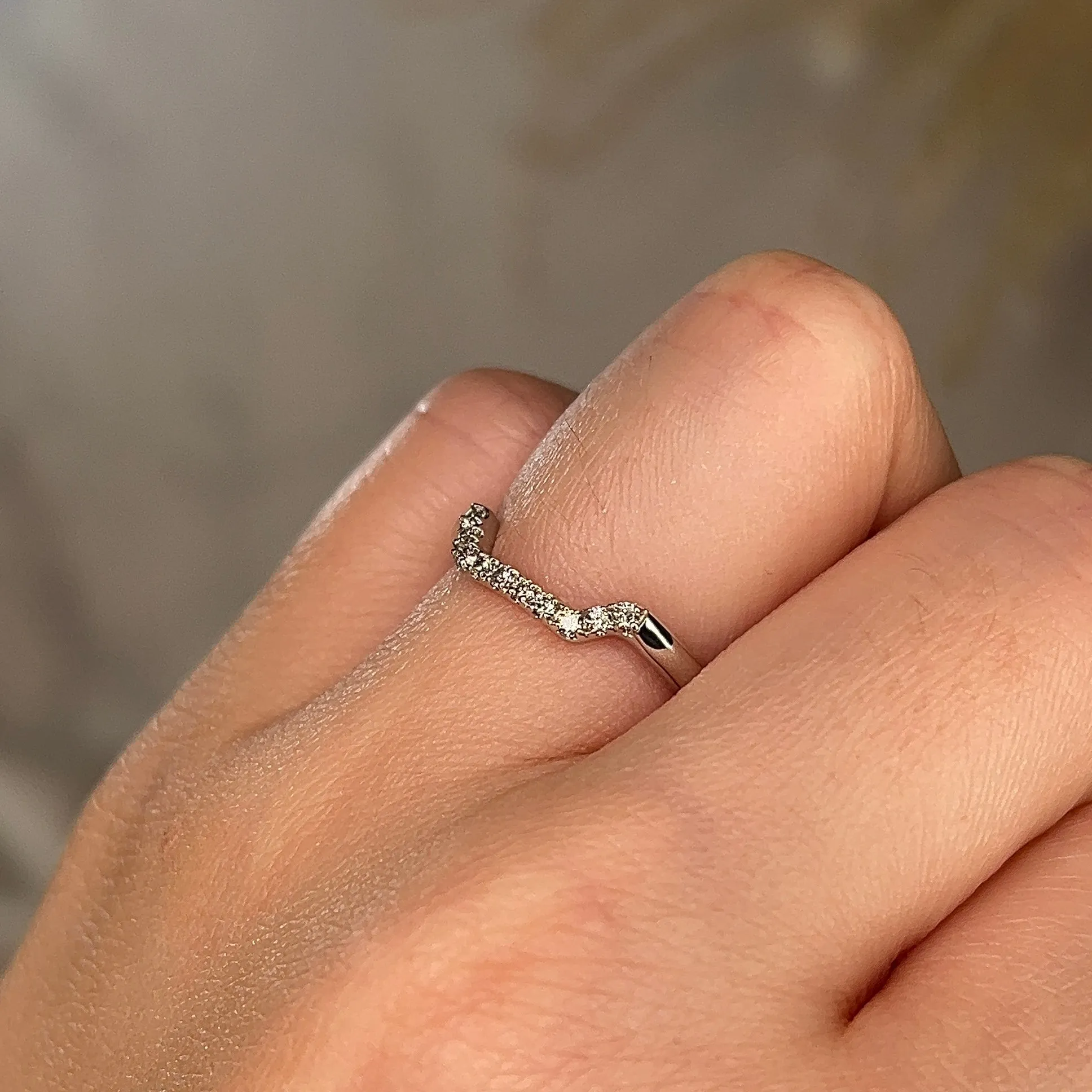 "Lil" Dainty Micro Set Square Shaped 0.10ct Diamond Eternity Ring ET54