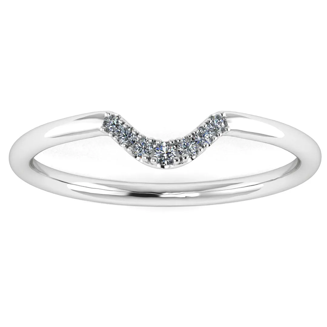 "Mina" Dainty U Shaped 0.10ct Diamond Eternity Ring ET56