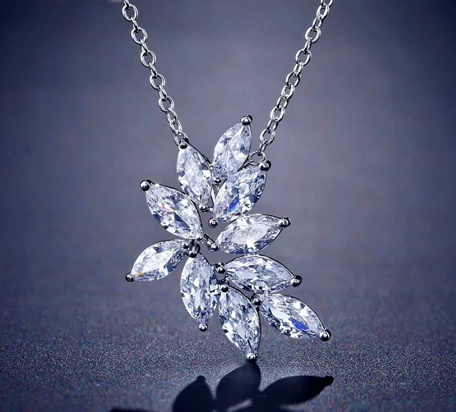 "Poppy" - Cubic Zirconia Bridal Necklace - Available in Silver, Rose Gold and Yellow Gold