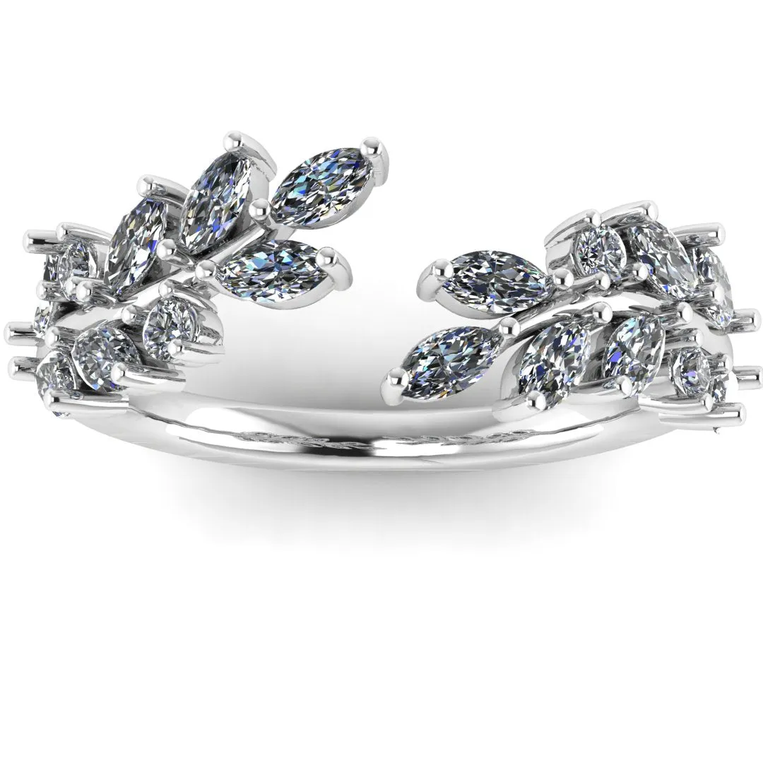 "Wren" Leaf and Branch 0.85ct Diamond Open Eternity Ring ET58