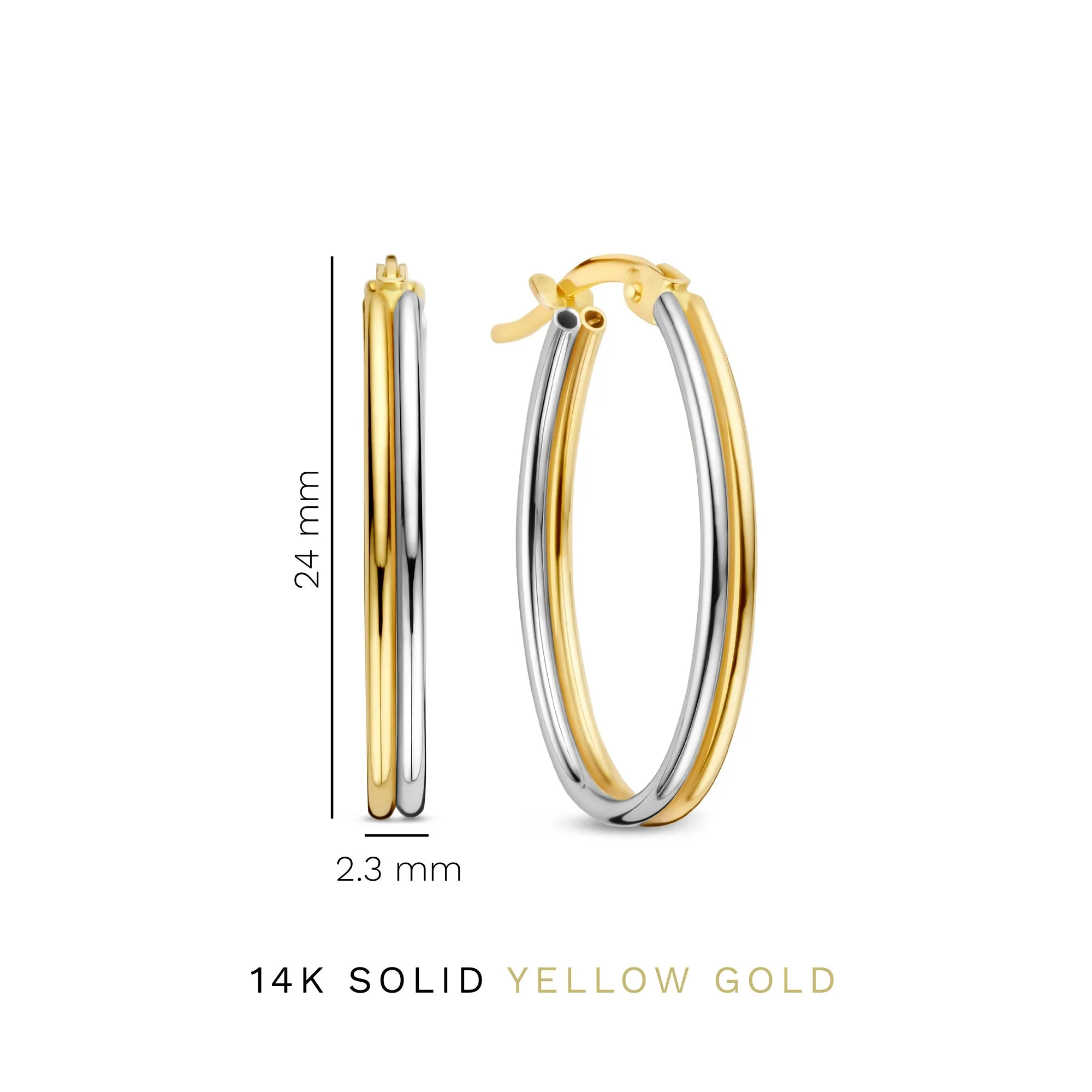 Rivoli Flori 14 karat gold hoop earrings (22 mm)