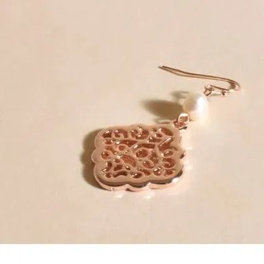 Rose Gold Filigree Earrings