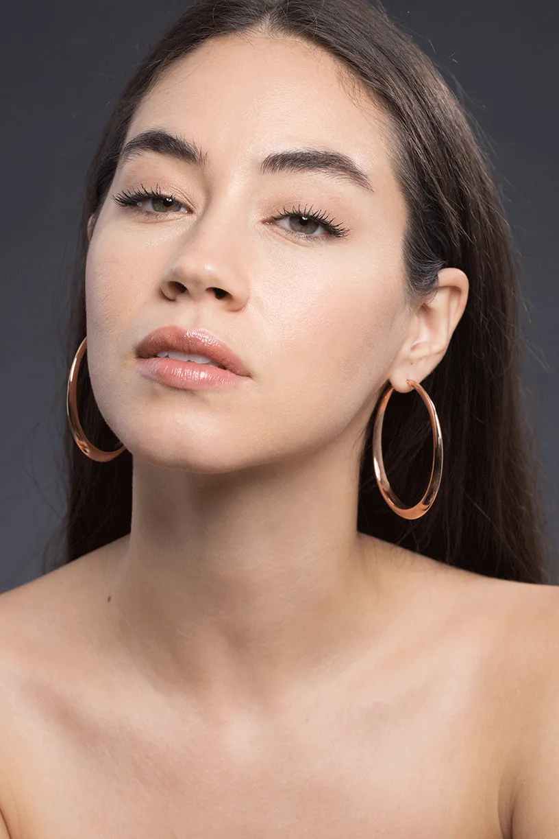 Rose Gold Oval Hoop Earrings