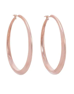 Rose Gold Oval Hoop Earrings