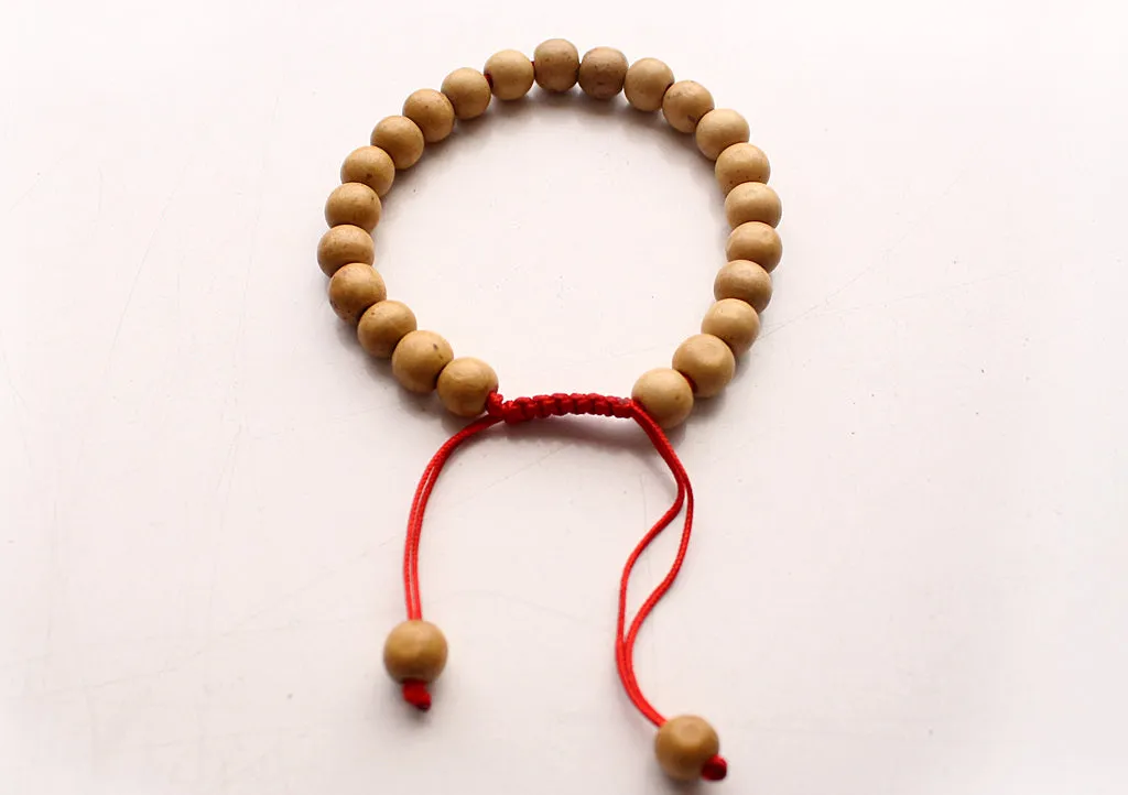 Round Wooden Beads Adjustable Wrist Bracelet