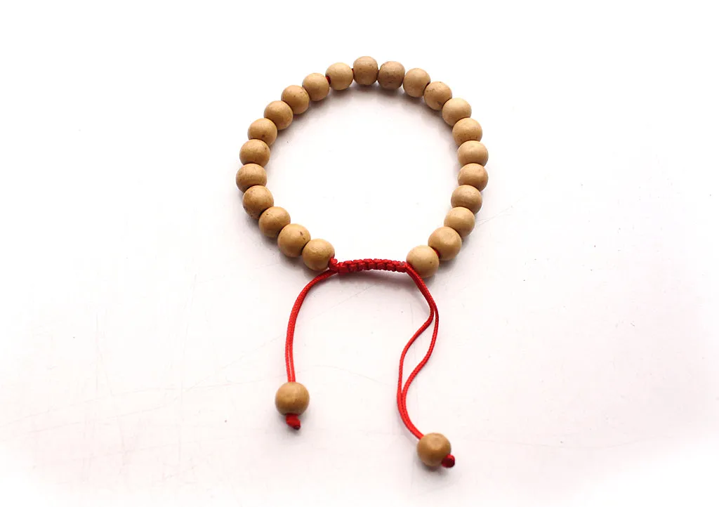 Round Wooden Beads Adjustable Wrist Bracelet