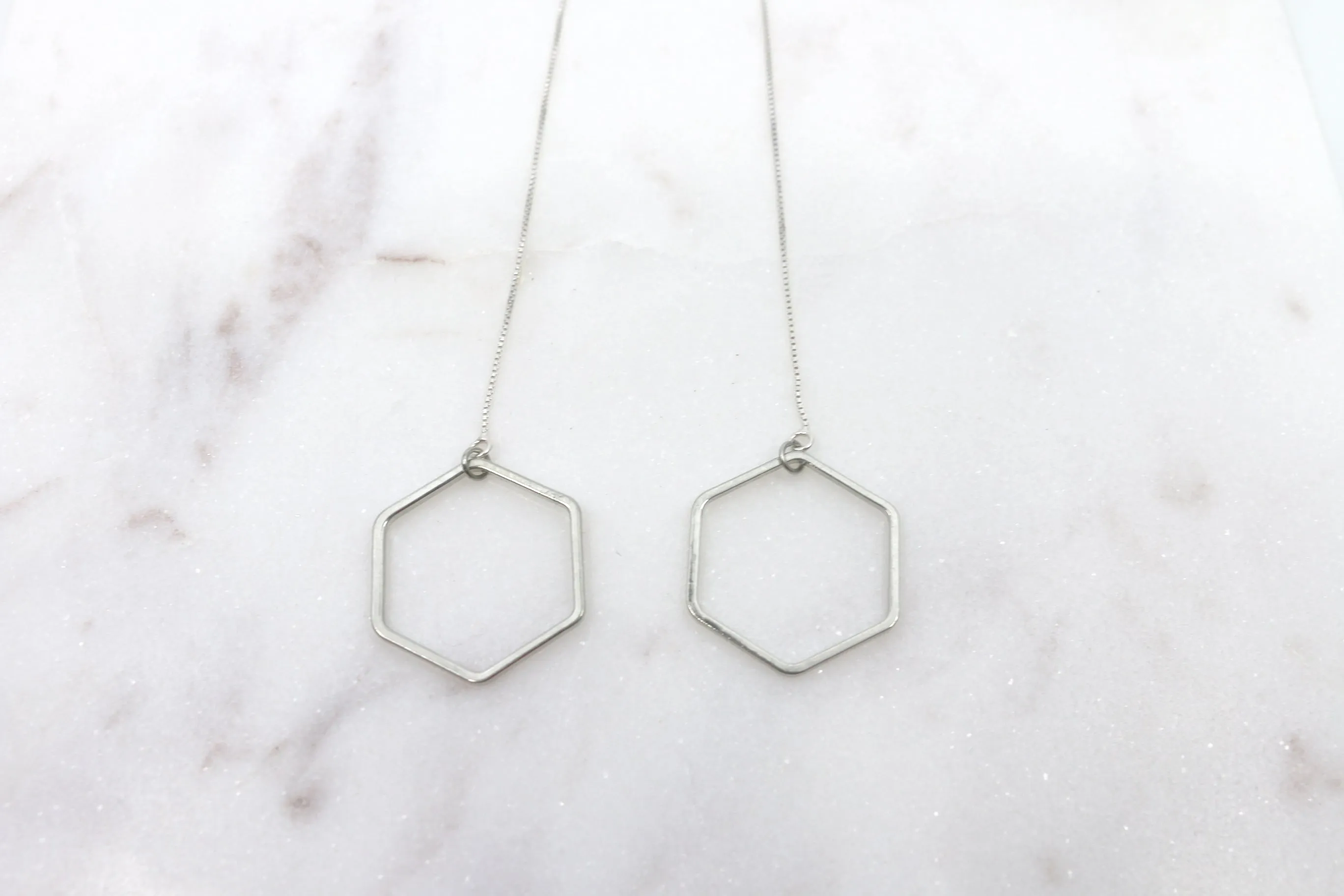 Run the World // Hexagon Threaders, Gold or Silver, A Modern Bohemian, Classic Earrings // BH-E002