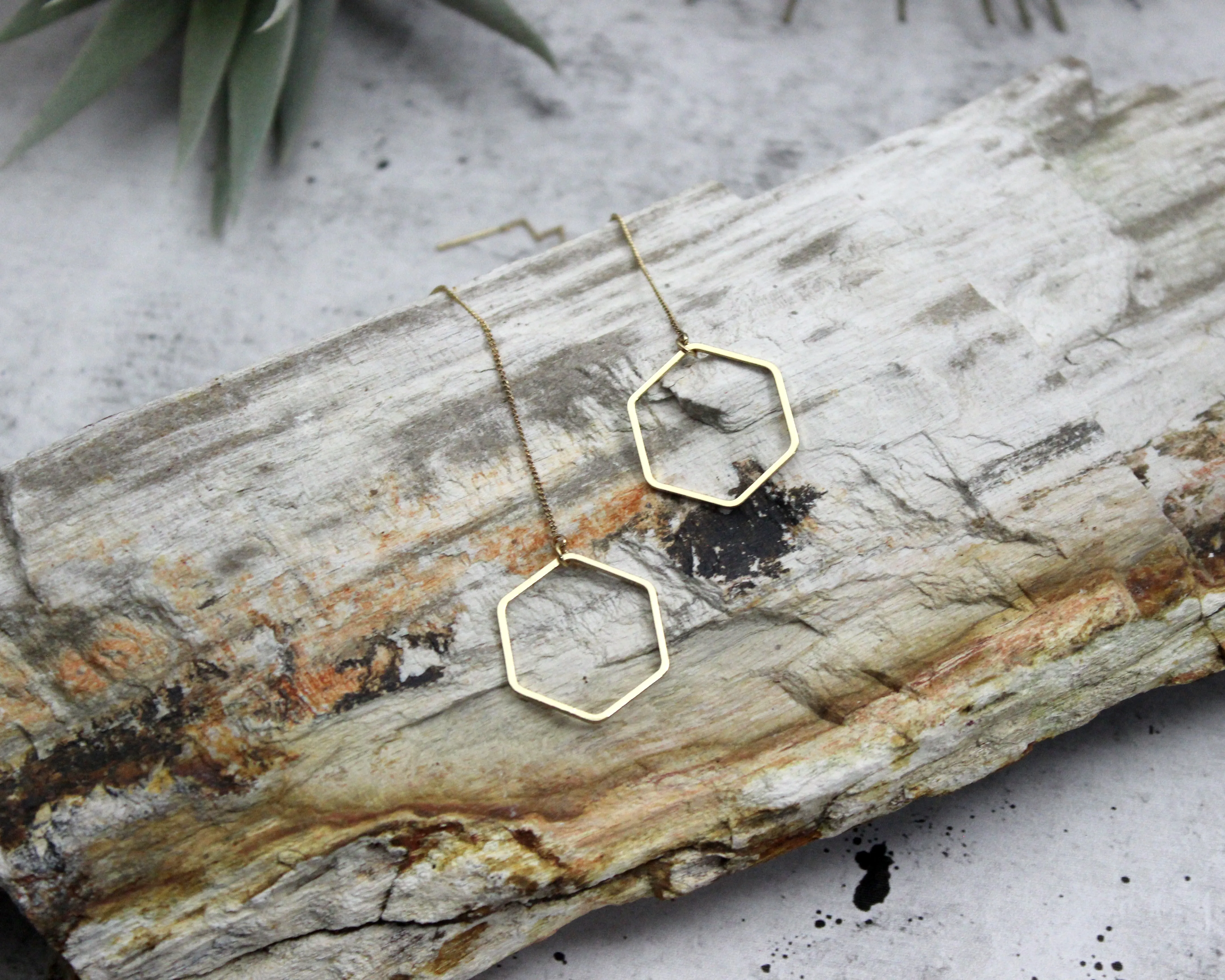 Run the World // Hexagon Threaders, Gold or Silver, A Modern Bohemian, Classic Earrings // BH-E002