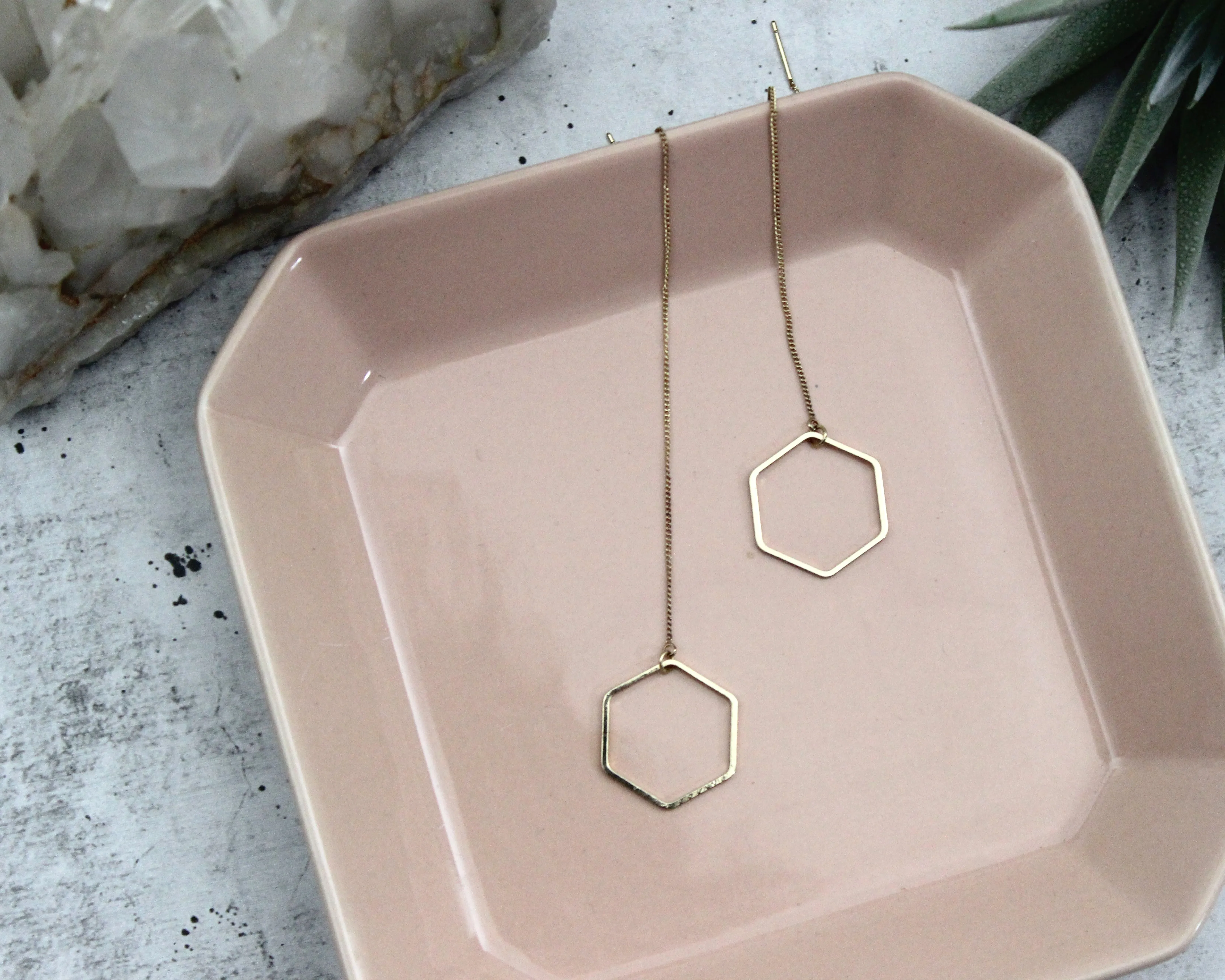 Run the World // Hexagon Threaders, Gold or Silver, A Modern Bohemian, Classic Earrings // BH-E002