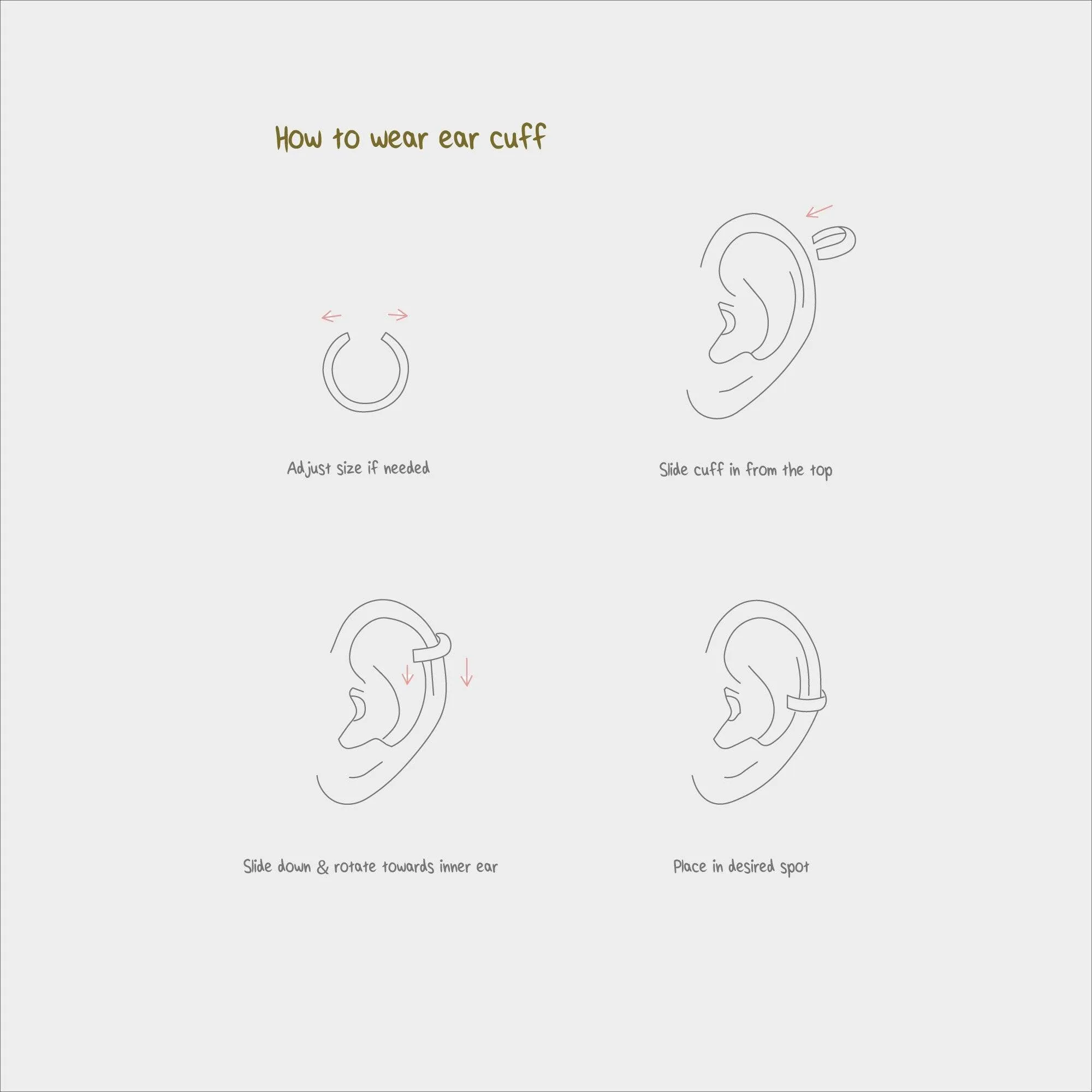 Serpent Ear Conch Cuff, Snake Earrings, Gold, Silver SF046 LR