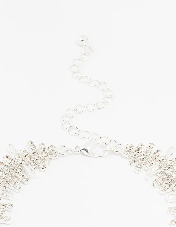 Silver Cubic Zirconia Choker Necklace