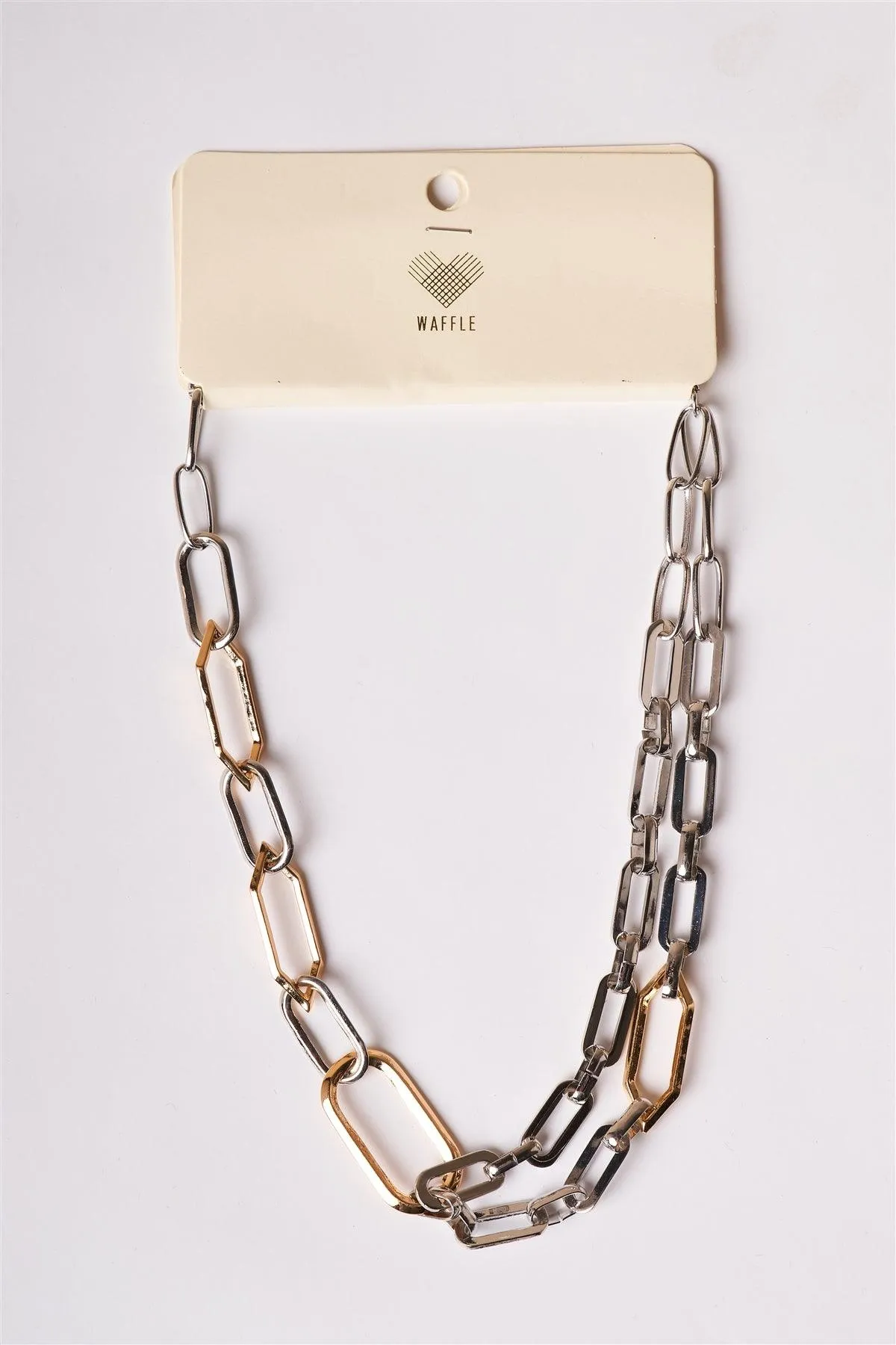 Silver Gold Unique Chain Link Choker Necklace /6 pieces