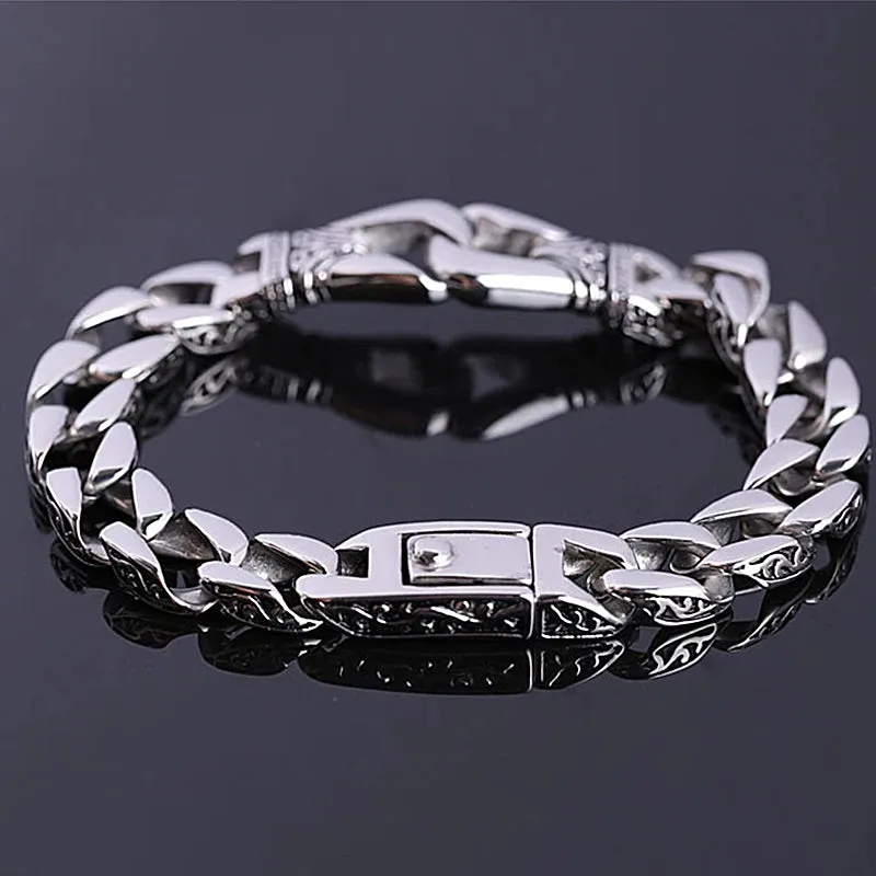 Silver Plated Braided Twist Chain Bracelet Men\'s Vintage Simple Foxtail Chain Cuff Bracelet Casual Jewelry Gift