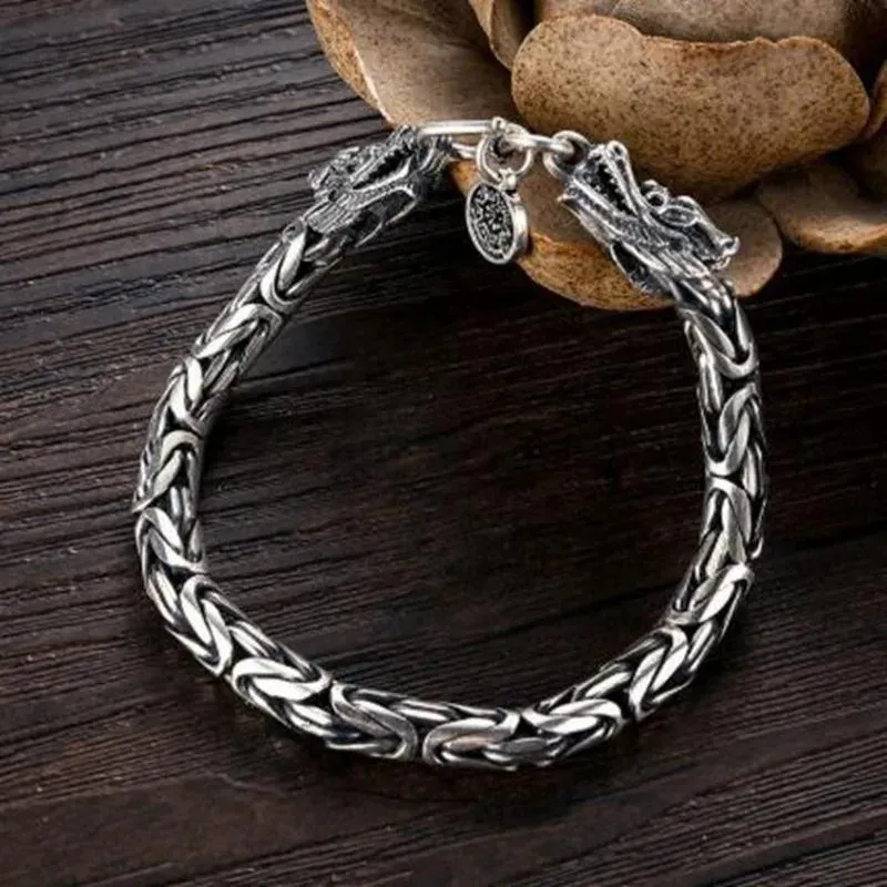 Silver Plated Braided Twist Chain Bracelet Men\'s Vintage Simple Foxtail Chain Cuff Bracelet Casual Jewelry Gift