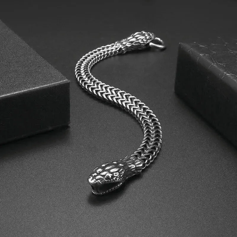 Silver Plated Braided Twist Chain Bracelet Men\'s Vintage Simple Foxtail Chain Cuff Bracelet Casual Jewelry Gift