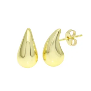 Small Gold Solid Tear Shaped Earrings