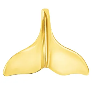 Solid 14k Yellow Gold Classic Dolphin Tail Fin Pendant