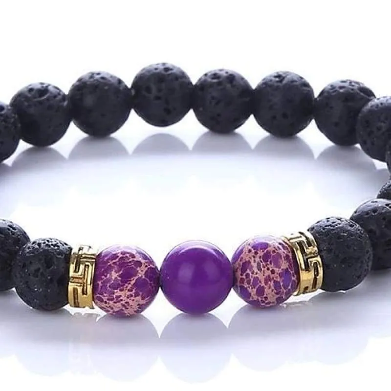 Sons of Odin Bracelet Lava Stone Purple