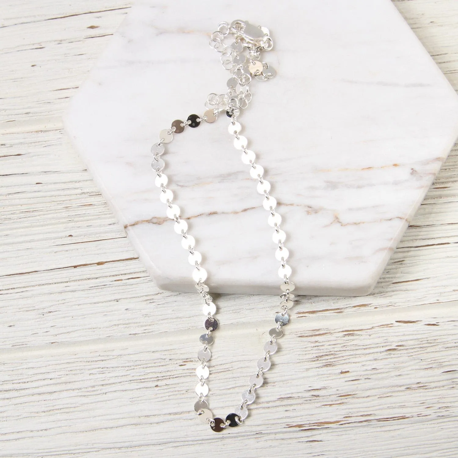 Sterling Silver Disc Choker