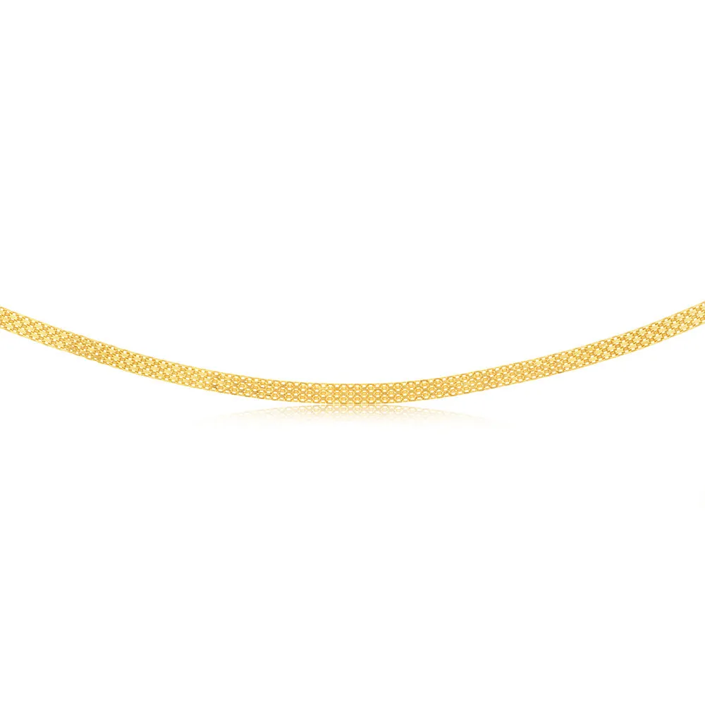 Sterling Silver Gold Plated Flat 40cm Choker Chain