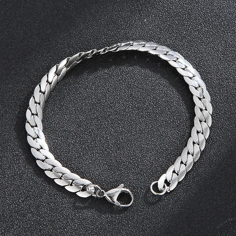 Stylish Men's Electroplated Stainless Steel NK Chain Bracelet - Ins Korea Design