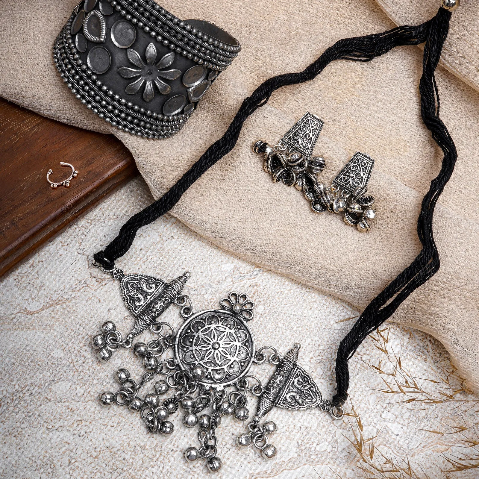 Teejh Anaki Silver Oxidised Jewelry Gift Set