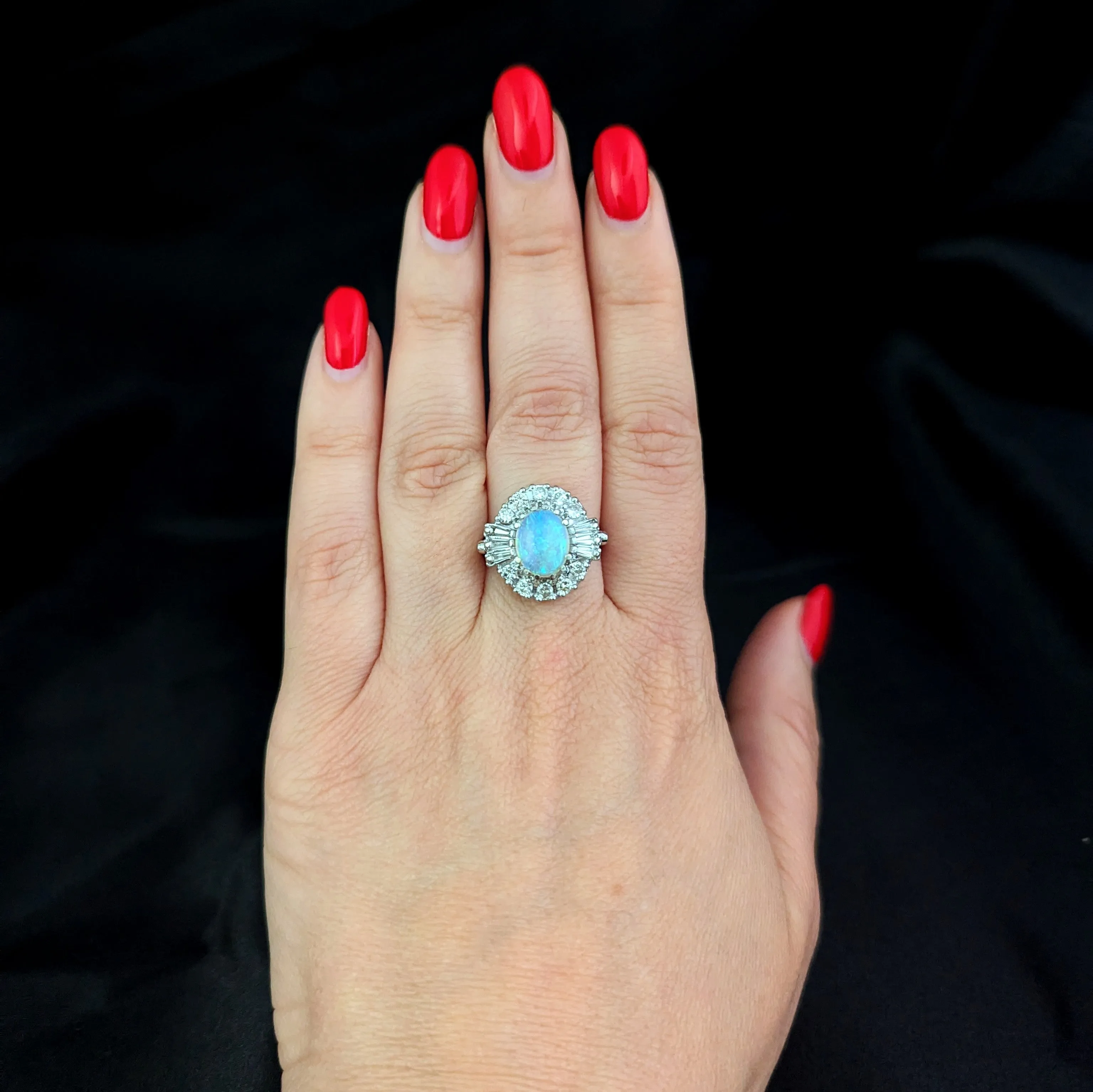 The Nederland - Vintage Opal Diamond 14k Gold Cocktail Ring