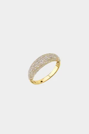 Thin Balloon Ring, White Pave Diamonds