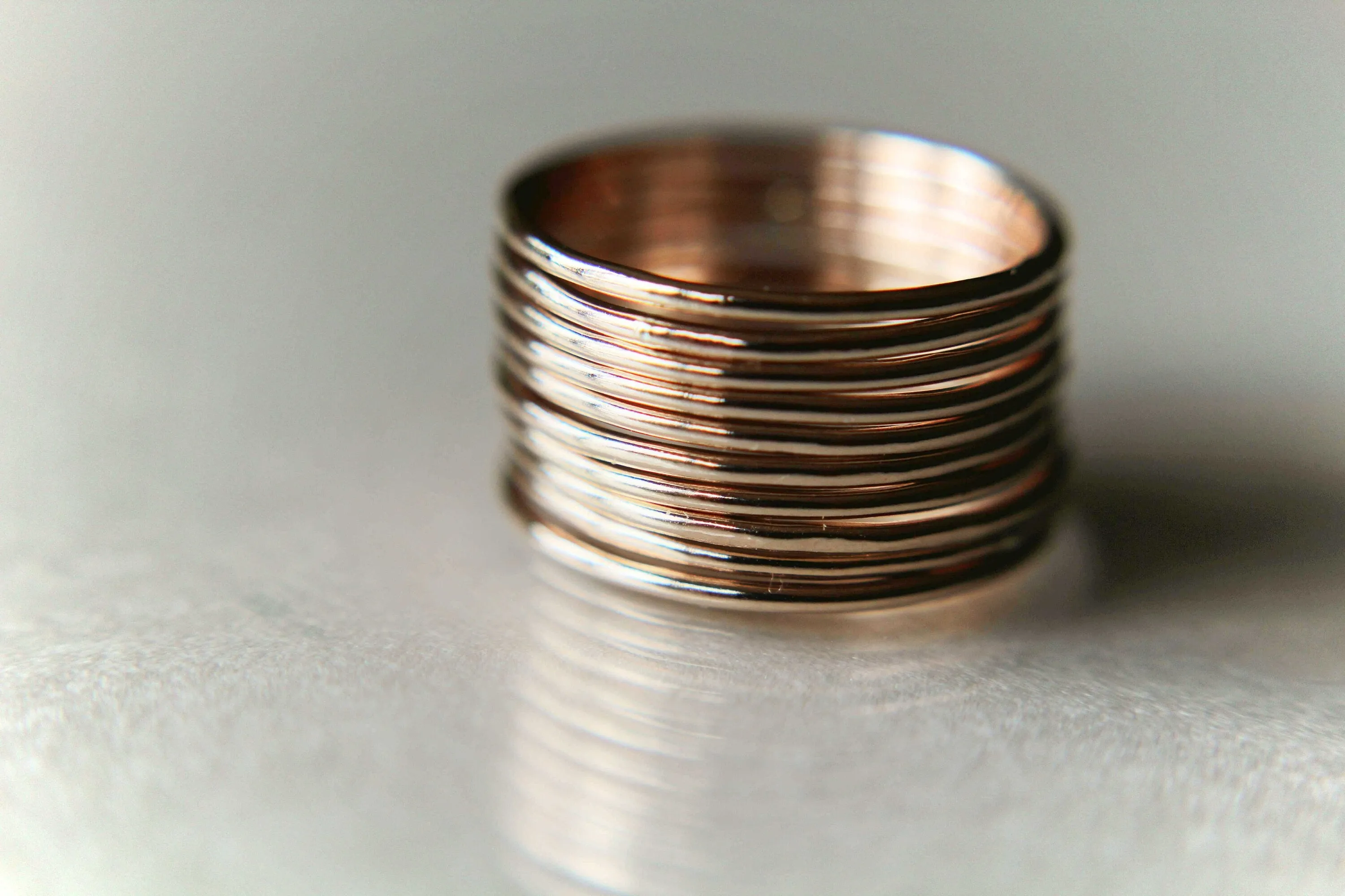 Thin Round Rose Gold Stackable Ring, 14k Gold Filled, Stacking Ring, Dainty Gold Ring, Tiny Ring, Skinny Ring, Gold Filled Ring, Thin Ring