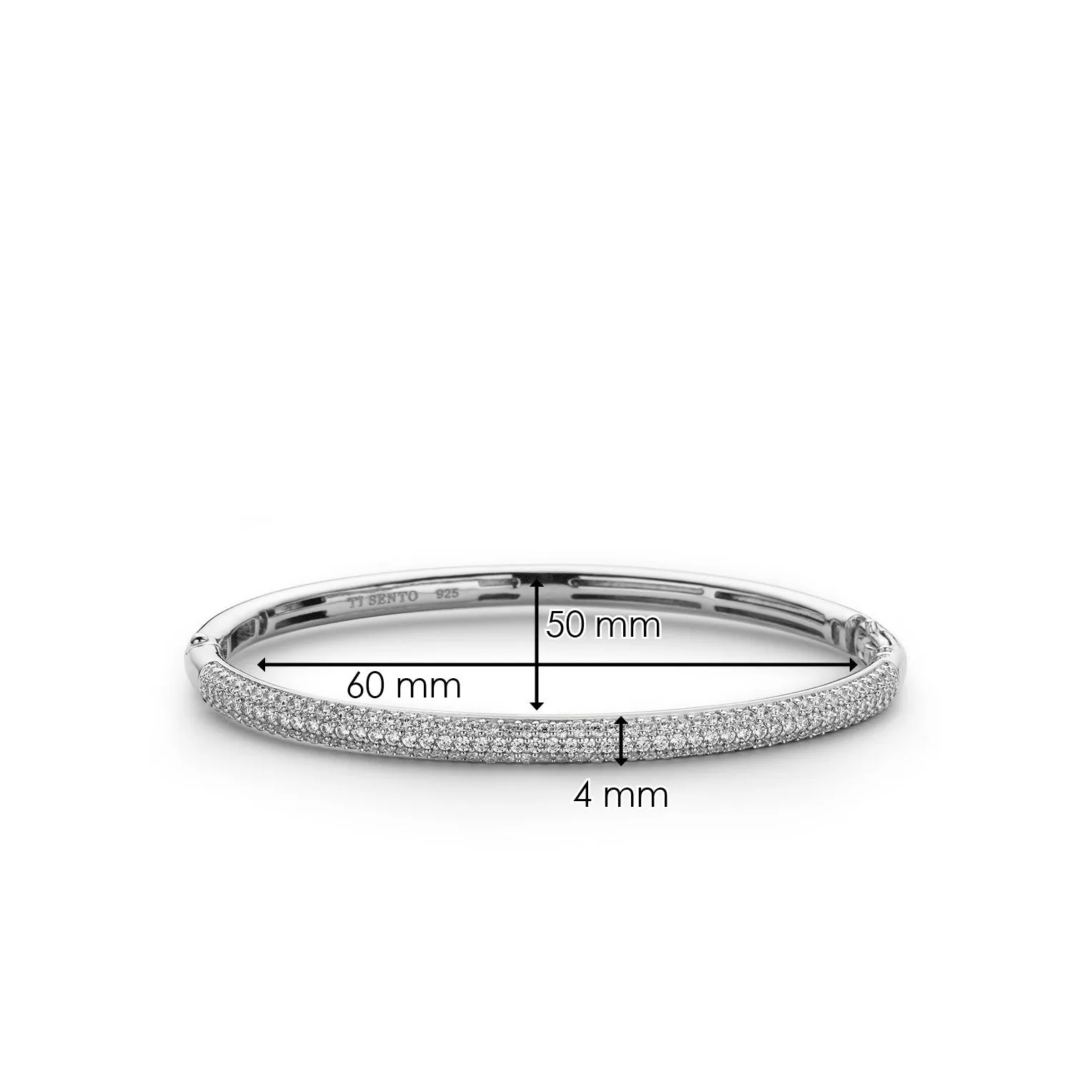 Ti Sento Silver CZ Sparkle Bangle