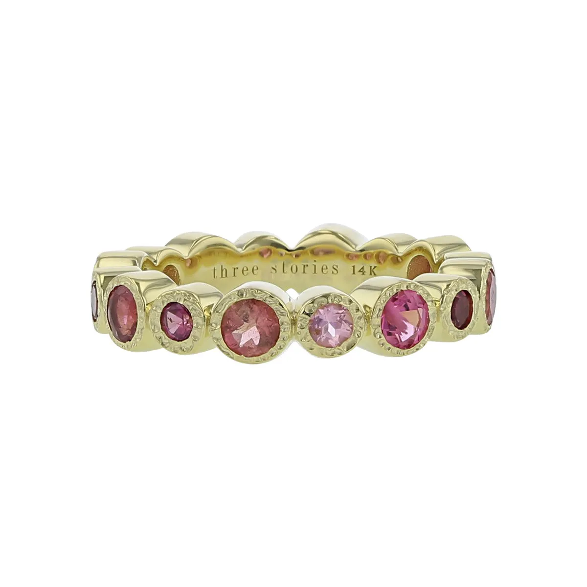 Timeless Bezel Set Mixed Tourmaline Band