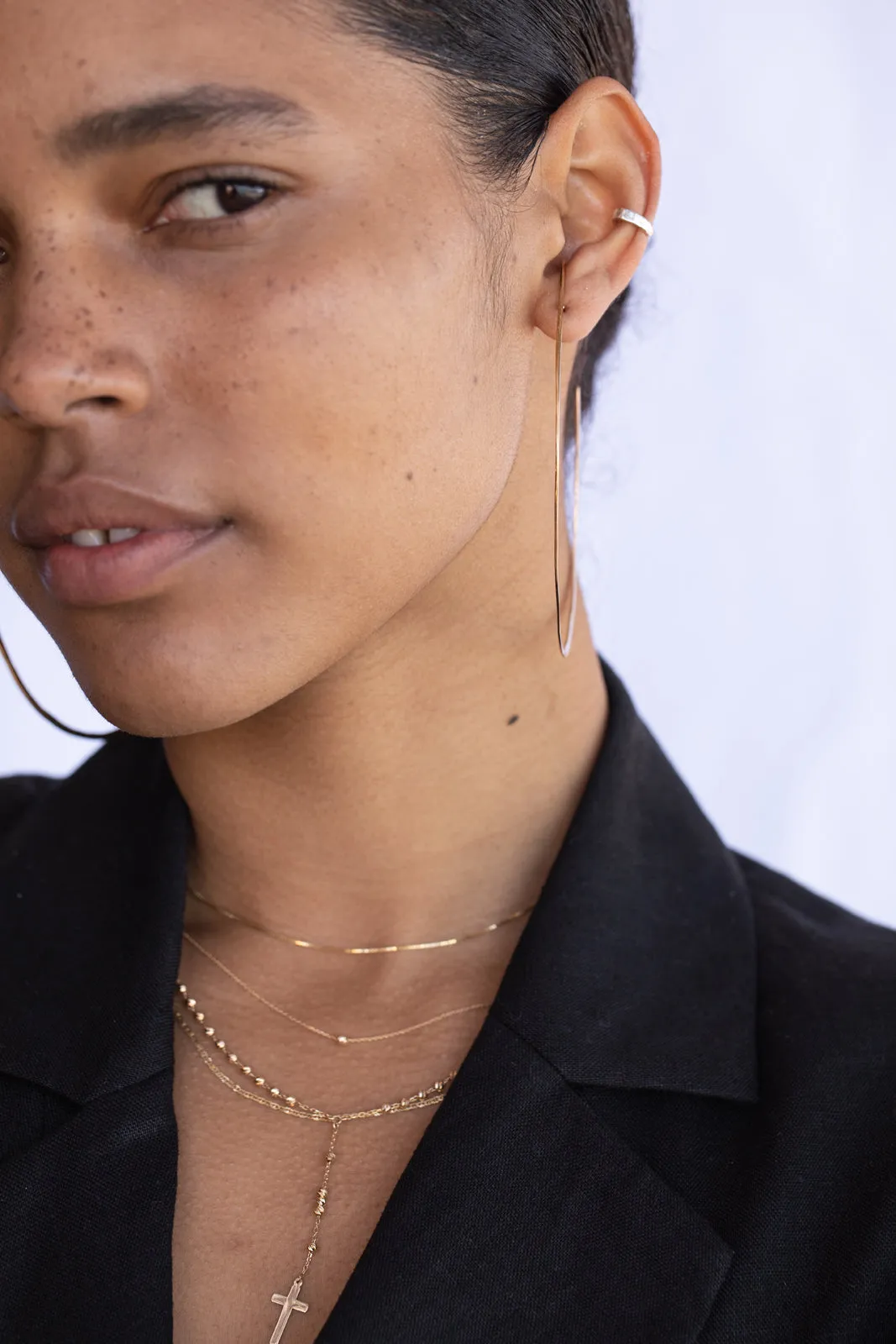 Tiny Battered Hoops | Silver