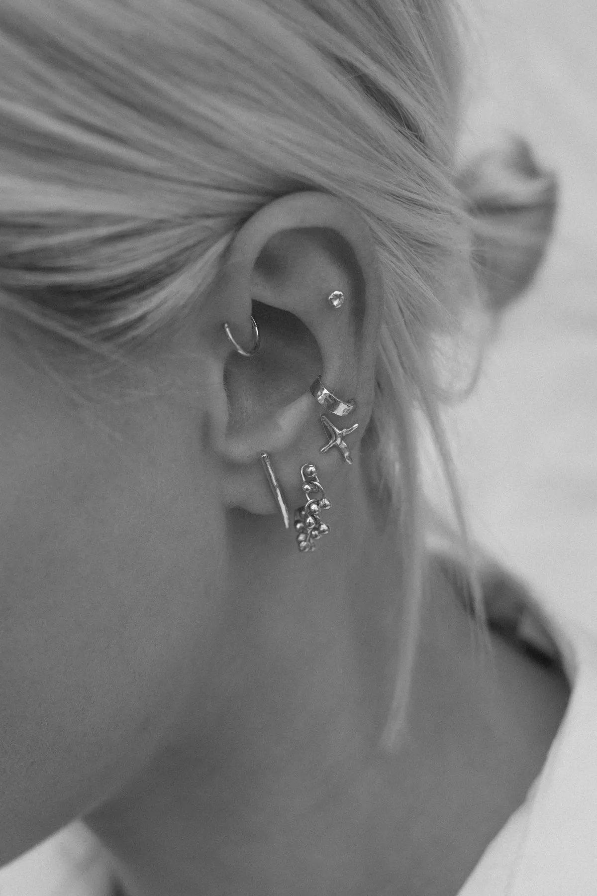 Tiny Battered Hoops | Silver