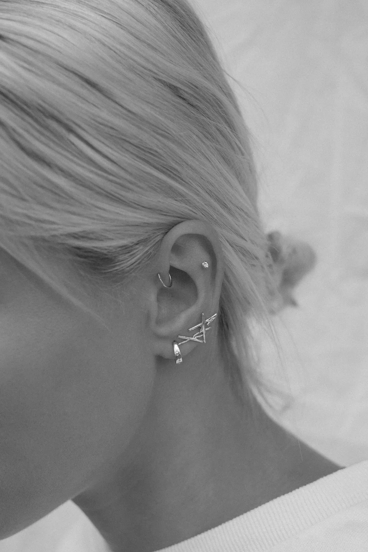 Tiny Battered Hoops | Silver