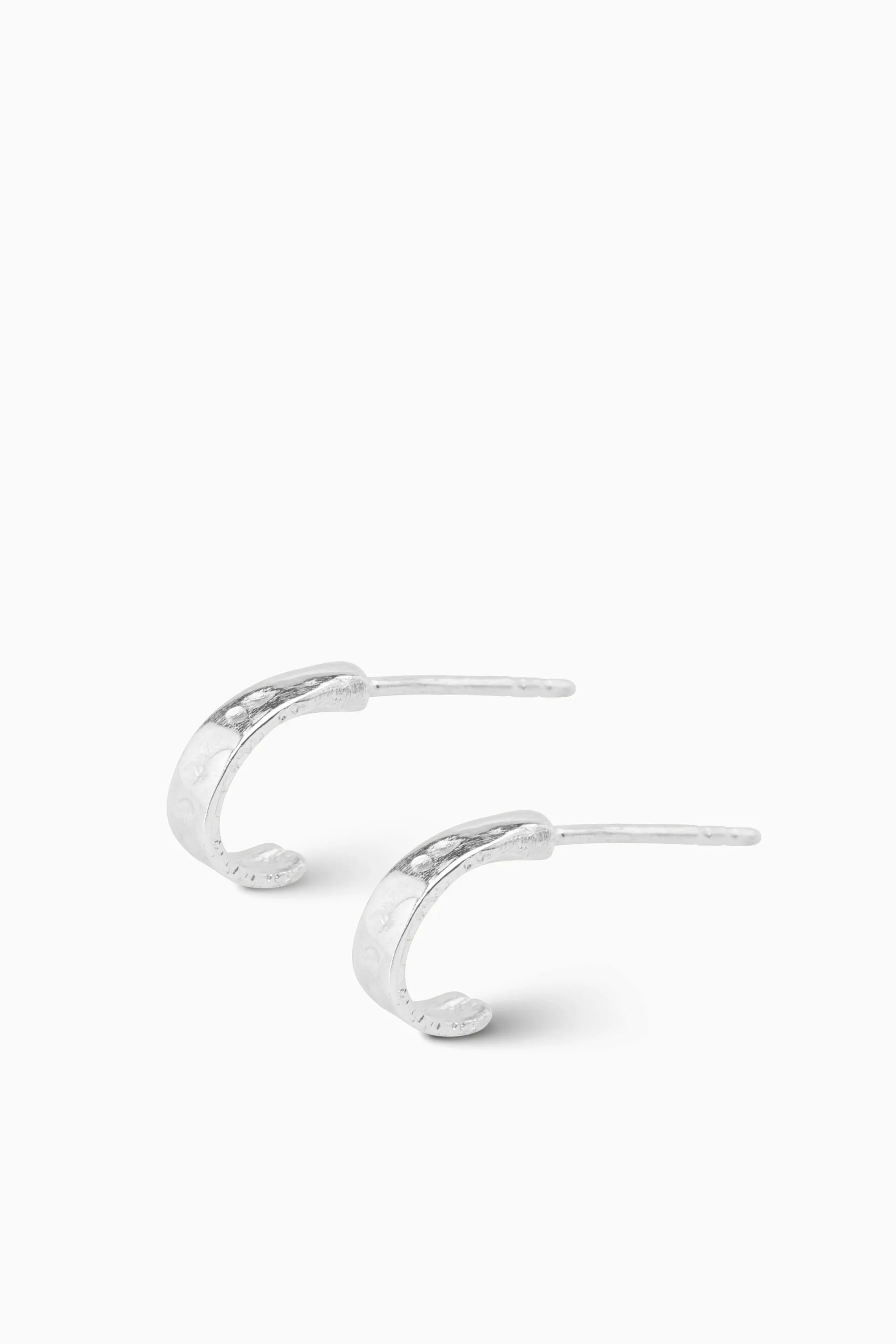 Tiny Battered Hoops | Silver