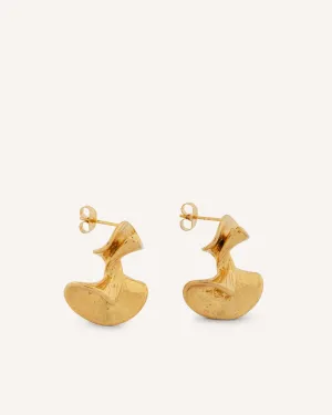 Tora Leaf Gold Earrings