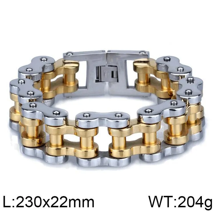 Trendy 22mm Stainless Steel Bicycle-Inspired Bracelet for Men