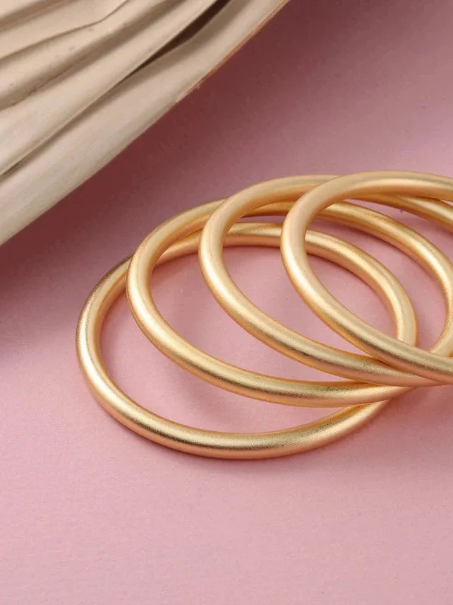 Trendy Girl Gold Plated Matte Bangle | Single Bangle