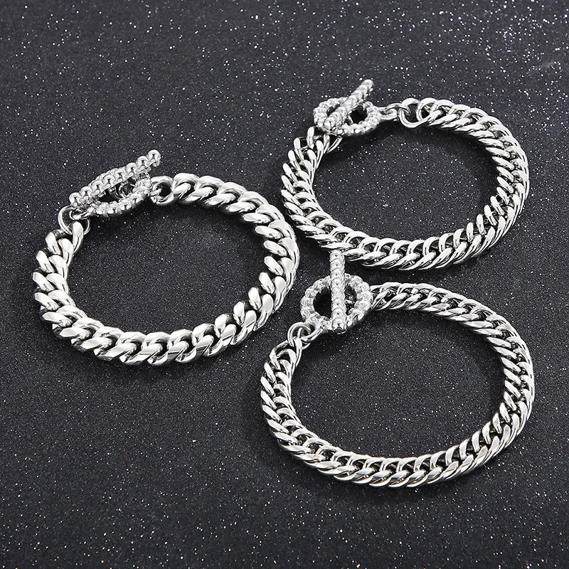 Trendy Skull Steel Couple Bracelet for Men and Women - Classic Niche Jewelry