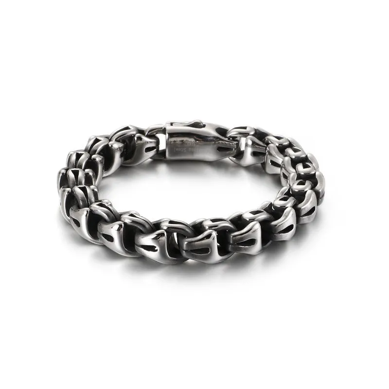 Trendy Titanium Steel Men's Bracelet with Cross Design