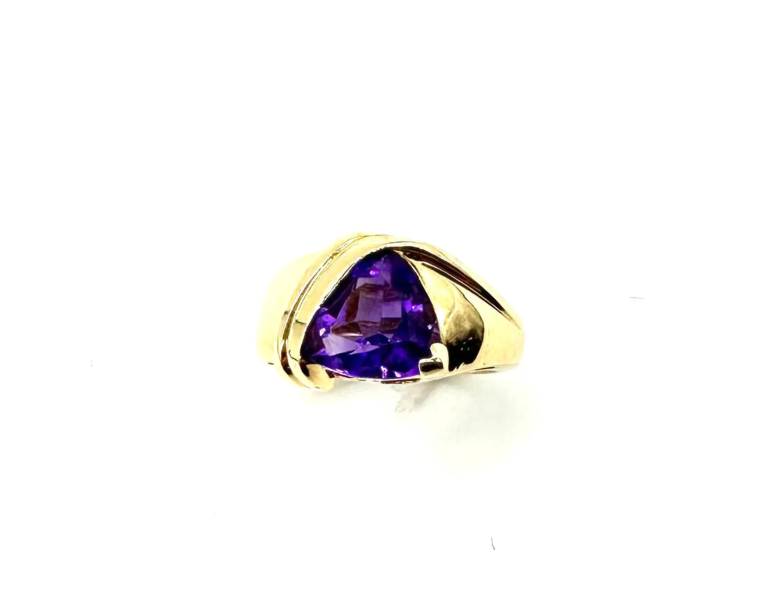 Trillion Cut Amethyst Ring